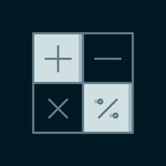 Aufkleber - line calculator icon isolated on black background. accounting symbol. business calculations mathemat