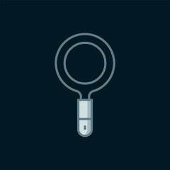 Poster - line magnifying glass icon isolated on black background. search, focus, zoom, business symbol. flat 