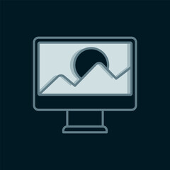 Poster - line photo retouching icon isolated on black background. photographer, photography, retouch icon. fl