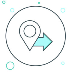 Poster - line map pin icon isolated on white background. navigation, pointer, location, map, gps, direction, 