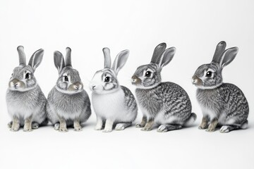 Wall Mural - Group of rabbits sitting close by