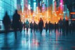 © Sergej Gerasimov - Urban workforce amidst neon economic trends  a visual representation of prices and inflation