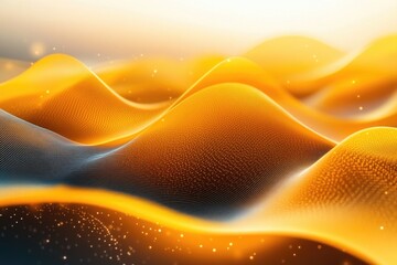 Poster - A yellow and blue abstract background featuring wavy patterns