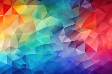 Poster - A vibrant display of rainbow-colored triangles creates a dynamic and abstract digital background that brightens any creative project or artistic endeavor