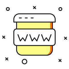 Fototapete - Filled outline Browser window icon isolated on white background. Flat filled outline style with shadow. Vector