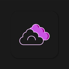 Fototapete - Filled outline Cloud icon isolated on black background. Flat filled outline style with shadow. Vector