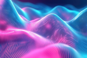Poster - close-up shot of blue and pink wavy lines, abstract design