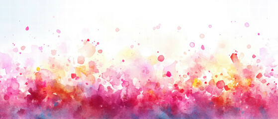 Poster - Vibrant splashes of color on soft watercolor paper create a chaotic yet beautiful harmony
