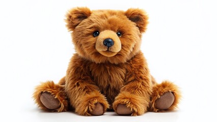 Naklejka na meble Soft Plush Bear Toy, White Background, Isolated, Cute, cuddly teddy bear