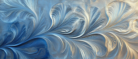 Poster - Frost patterns create intricate designs on glass surfaces during cold winter mornings