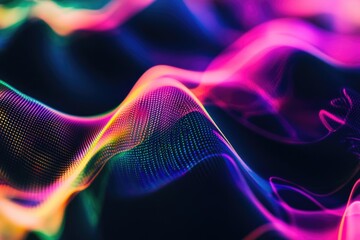 Poster - Close-up of a vibrant wave of colored light