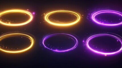 Poster - circle halo light with overlay effect on transparent background. realistic 3d vector illustration se