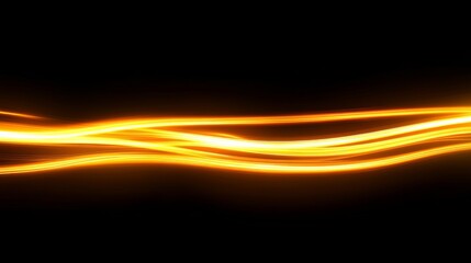 Poster - Red speed light horizontal straight line on black background. Realistic vector illustration of abstract neon or laser glow motion effect. Long dynamic flare beam and ray with sparkle in movement.