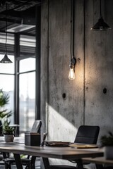 Poster - a desk with a laptop and a lamp, great for working or studying