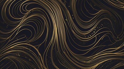 Fototapete - Golden lines pattern background. Luxury gold Line arts wallpaper. Design for cover, invitation background, packaging design, fabric and print.