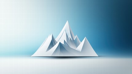Poster - a minimalist mountain logo featuring sharp, geometric peaks and bold typography at the base for bran