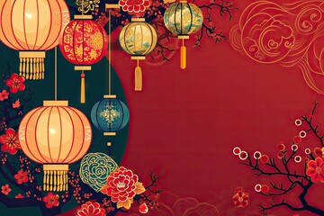 Wall Mural - Chinese New Year background wallpaper