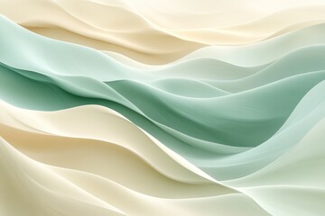 Poster - Soft flowing waves of pastel colors create a serene and calming abstract background design for relaxation. Generative AI