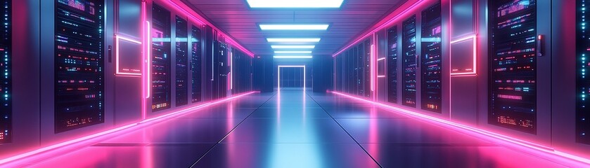 Poster - Exploring digital infrastructure data center visual content futuristic environment wide-angle viewpoint technology concept