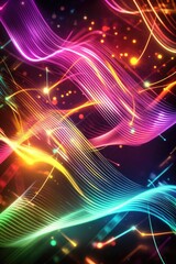Poster - colorful abstract design featuring lines and stars