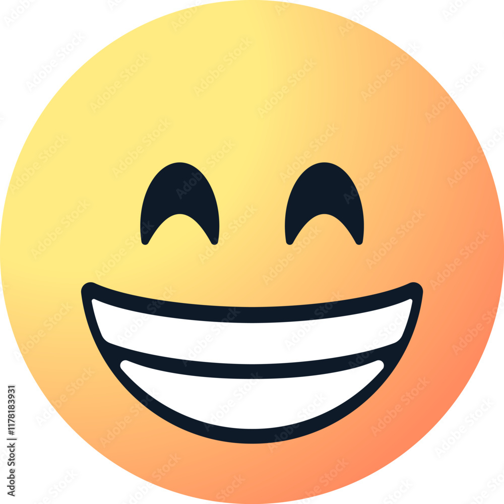 smile emoticon vector beaming face emoji with smiling eyes . grinning ...
