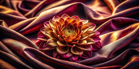 Wall Mural - Vibrant Flower on Luxurious Fabric - Long Exposure Photography