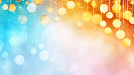 Poster - Colorful bokeh background with festive circles and sparkling lights for celebration, party, or event themes