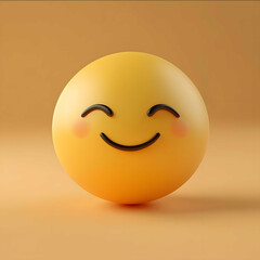 Wall Mural - a cartoon smiling face image 3d c4d simple background high definition
