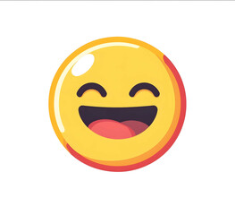 Wall Mural - smiling emoji flat design aesthetic white background simple shapes simple colors vector illustration