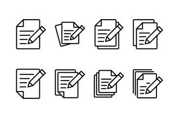 Poster - Note icon vector isolated on white background. Taking note icon vector. Edit line icon. Document write. Content writing