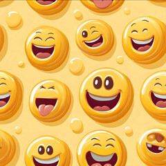 Wall Mural - seamless pattern lauging emojis pattern detailed and intricate patterns