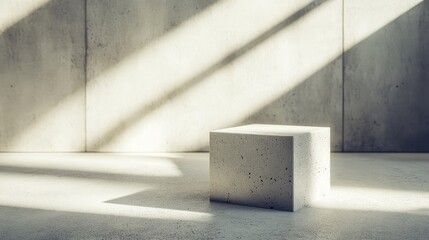 Aufkleber - A clean, minimalist composition of geometric shapes on a concrete surface, with soft shadows adding contrast and emphasizing the sleek, modern design