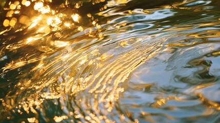 Aufkleber - A dynamic abstract waveform with oceanic light patterns, creating reflective ripples that resemble the endless flow of water in a serene composition