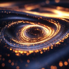 Poster - A mesmerizing superfluid vortex shows spiraling lines of light in a dark field, illustrating particles moving without friction