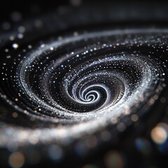 Poster - A mesmerizing superfluid vortex shows spiraling lines of light in a dark field, illustrating particles moving without friction