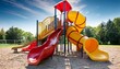 © Laurent - colorful playground slide with yellow and red slides