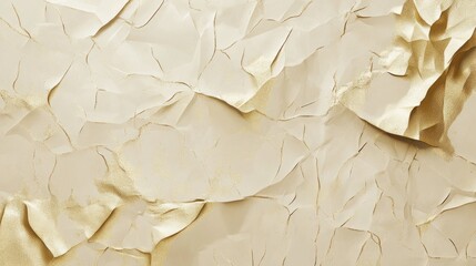 Aufkleber - A textured gold metallic foil surface with a crumpled effect, creating a luxurious and artistic abstract design that evokes warmth and opulence