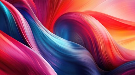 Poster - A vibrant abstract swirl of colorful wave patterns, creating dynamic, energetic movement with rich textures and artistic depth
