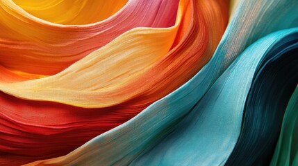 Poster - A vibrant abstract swirl of colorful wave patterns, creating dynamic, energetic movement with rich textures and artistic depth