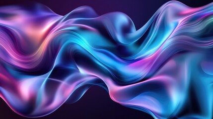 Poster - Abstract waveform with oceanic hues and reflective ripples, creating a mesmerizing, smooth motion that evokes tranquility and the power of the ocean