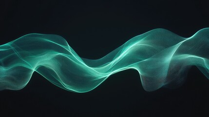 Poster - Abstract waveform with oceanic hues and reflective ripples, creating a mesmerizing, smooth motion that evokes tranquility and the power of the ocean