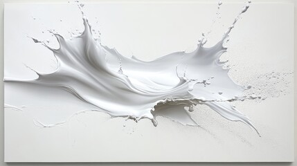 Aufkleber - Abstract white splash with fluid, organic spikes, capturing the essence of energy and motion in a smooth, flowing design