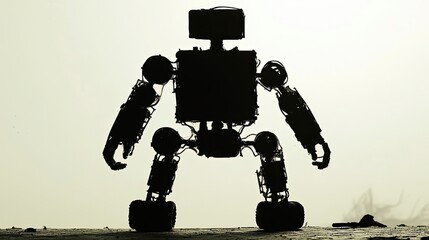 Poster - Silhouette Of A Wheeled Robotic Figure
