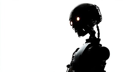 Poster - Silhouette of a futuristic robot showing detail