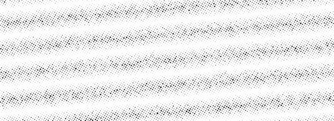 Aufkleber - Black rippled grit halftone texture. Grunge dotted noise stripe pattern. Vanishing sandy grain gradation wallpaper. Dot lined gradient background. Gritty pixel comic overlay backdrop. Vector