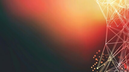 Poster - Abstract background with geometric shapes and bokeh lights in red and orange tones.
