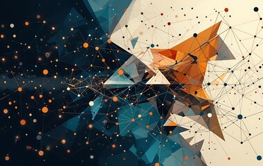 Poster - Abstract Polygonal Network Connecting Nodes