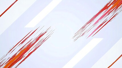 Fototapete - Abstract background with red and white brush strokes on a light gray backdrop.