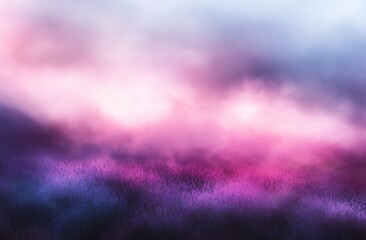 Poster - Dreamy pink and purple misty landscape.