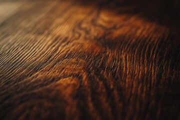 Poster - Close-up of rich, dark brown wood grain texture.